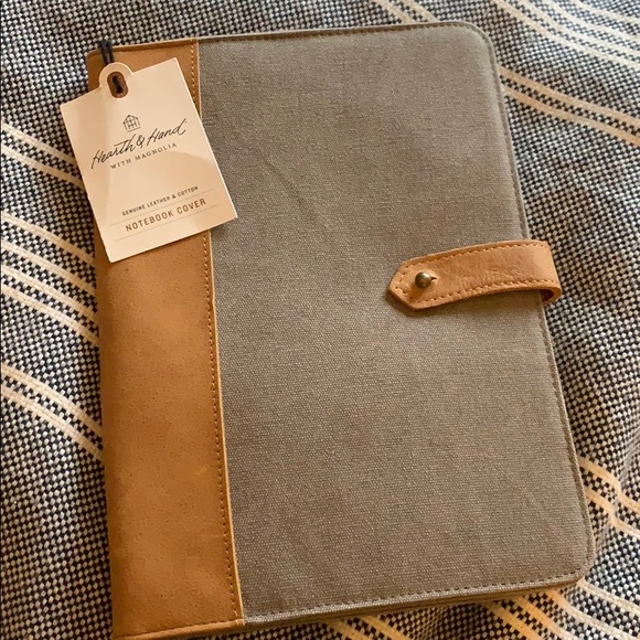 Accessories - Hearth and Hand Leather and Cotton Notebook Cover